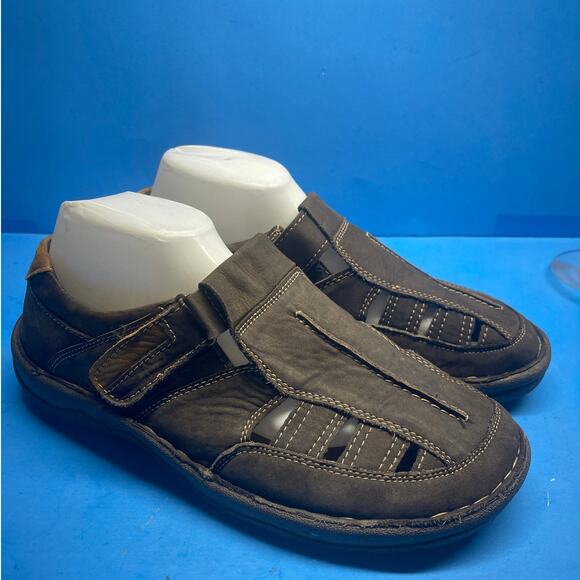 Propet Jack Fisherman Sandals Brown Leather Walking Comfort Mens Size 9 3E(X) - Picture 3 of 11